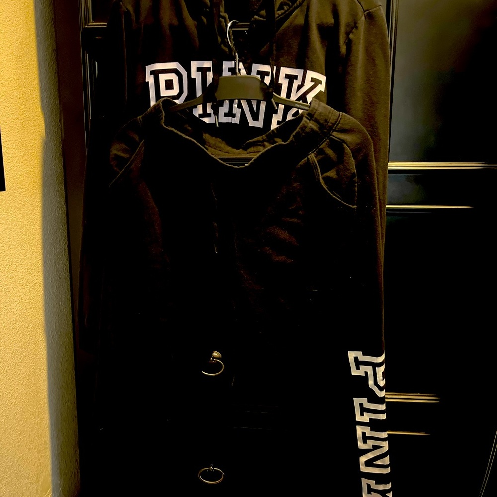 VS Pink black hoodie and matching joggers